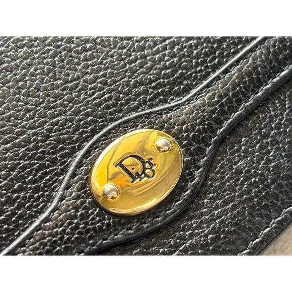 Authentic Vintage Christian Dior Black Leather Bi-fold Long Wallet - Picture 5 of 9